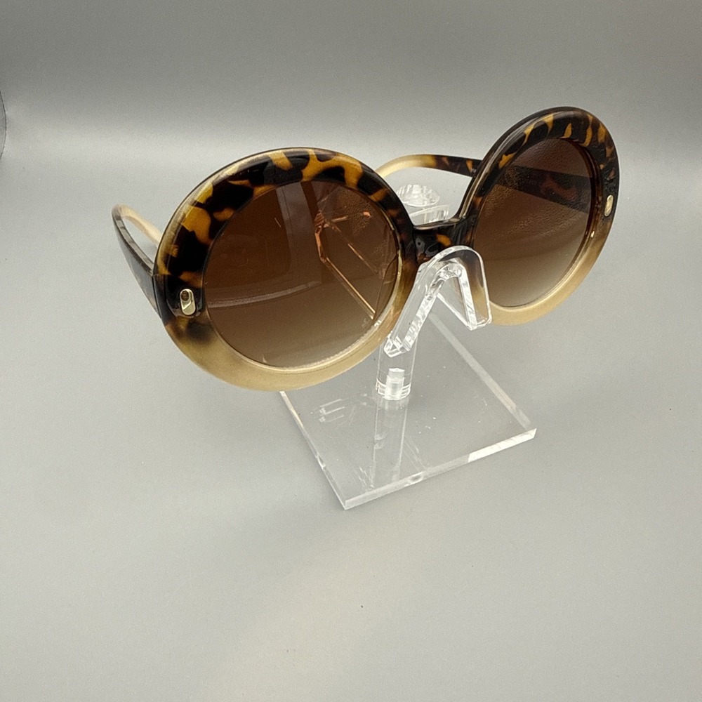 Oversized XXL Baroque Round Sunglasses Tortoise Rayflector London Design JackieO